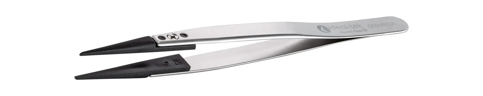 Produktfoto 1 von ideal-tek 00SVR.SA.1 Edelstahl Pinzette, 130 mm Gerade, Spitze Gerade Antimagnetisch ESD-sicher