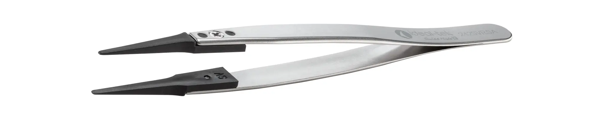 Produktfoto 1 von ideal-tek 242SVR.SA.1 Edelstahl Pinzette, 130 mm Gerade, Spitze Gerade Antimagnetisch ESD-sicher