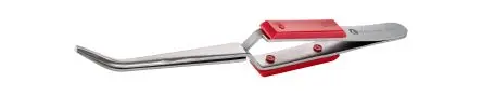 ideal-tek Edelstahl Pinzette, 160mm, Spitze Geknickt Antimagnetisch