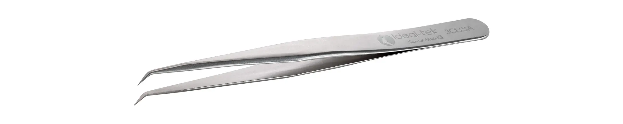 Produktfoto 1 von ideal-tek 3CB.SA.0 Edelstahl Pinzette, 110 mm Geknickt, Spitze Gebogen Antimagnetisch
