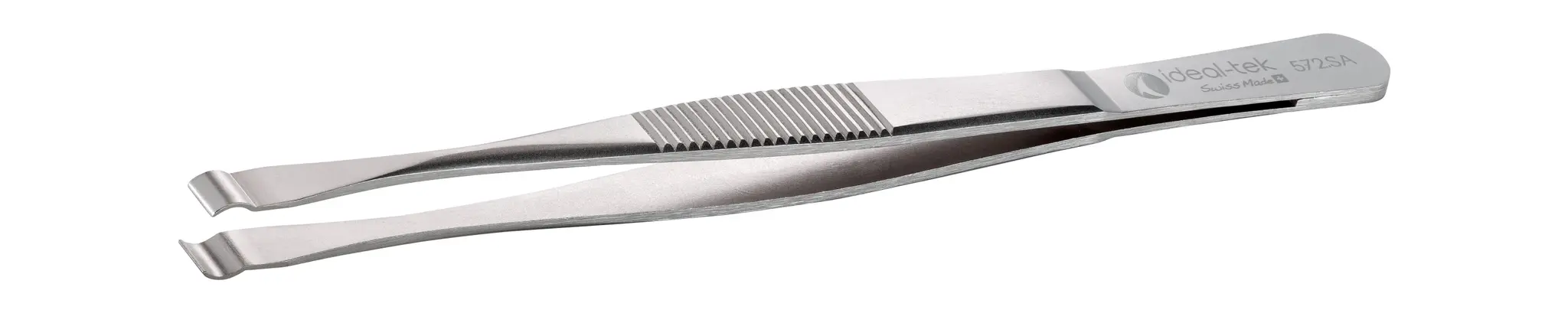 ideal-tek 572.SA.1 Edelstahl Pinzette, 145 mm Gerade, Spitze Gebogen Antimagnetisch