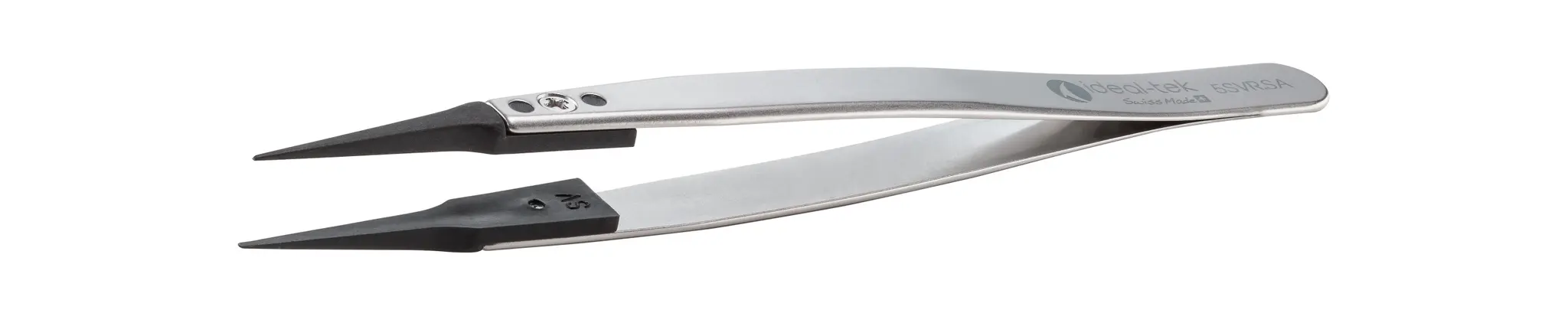 Produktfoto 1 von ideal-tek 5SVR.SA.1 Edelstahl Pinzette, 130 mm Gerade, Spitze Gerade Antimagnetisch ESD-sicher