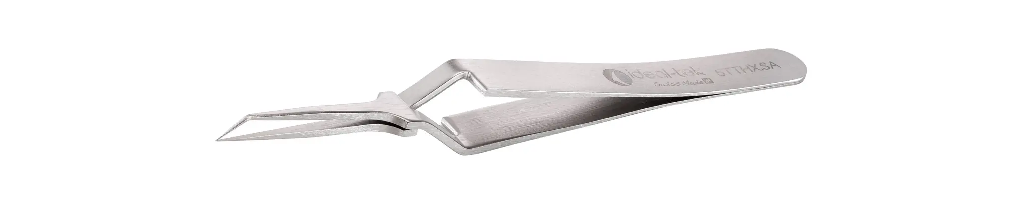 Produktfoto 1 von ideal-tek 5TTHX.SA.0 Edelstahl Pinzette, 105 mm Geknickt, Spitze Gebogen Antimagnetisch