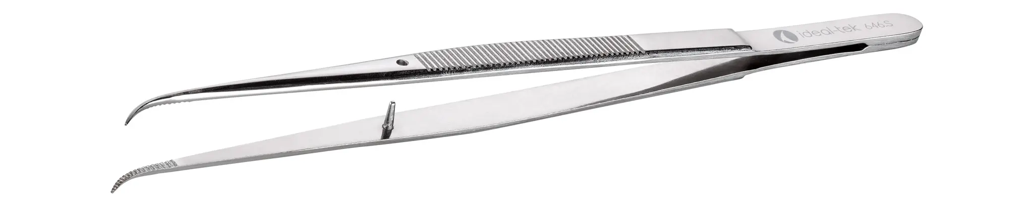 Produktfoto 1 von ideal-tek 646.S.6 Edelstahl Pinzette, 155 mm Geknickt, Spitze Gebogen