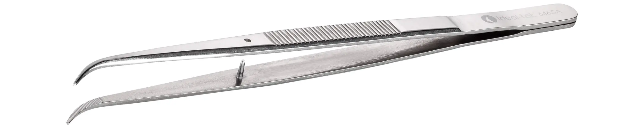 Produktfoto 1 von ideal-tek 646.SA.6 Edelstahl Pinzette, 155 mm Geknickt, Spitze Gebogen Antimagnetisch