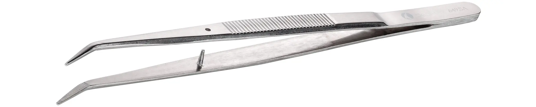 Produktfoto 1 von ideal-tek 649.SA.6 Edelstahl Pinzette, 155 mm Geknickt, Spitze Gebogen Antimagnetisch