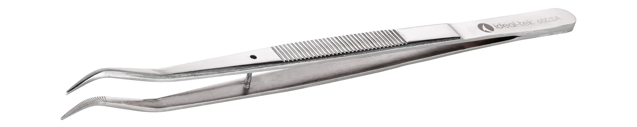 Produktfoto 1 von ideal-tek 650.SA.6 Edelstahl Pinzette, 155 mm Geknickt, Spitze Gebogen Antimagnetisch
