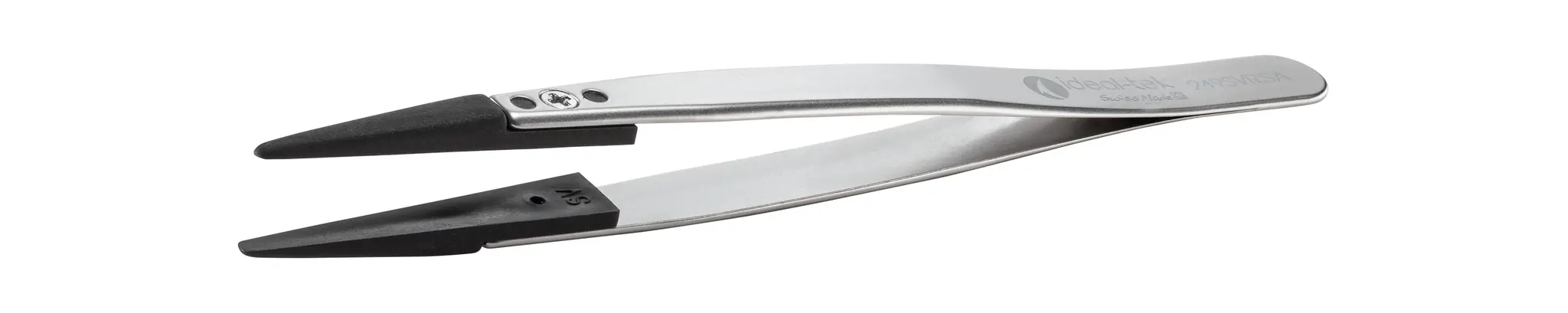Produktfoto 1 von ideal-tek 249SVR.SA.1 Edelstahl Pinzette, 130 mm Gerade, Spitze Gerade Antimagnetisch ESD-sicher