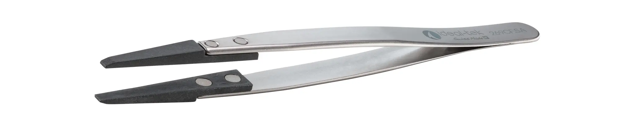 Produktfoto 1 von ideal-tek 269CF.SA.1 Edelstahl Pinzette, 130 mm Gerade, Spitze Gerade Antimagnetisch ESD-sicher