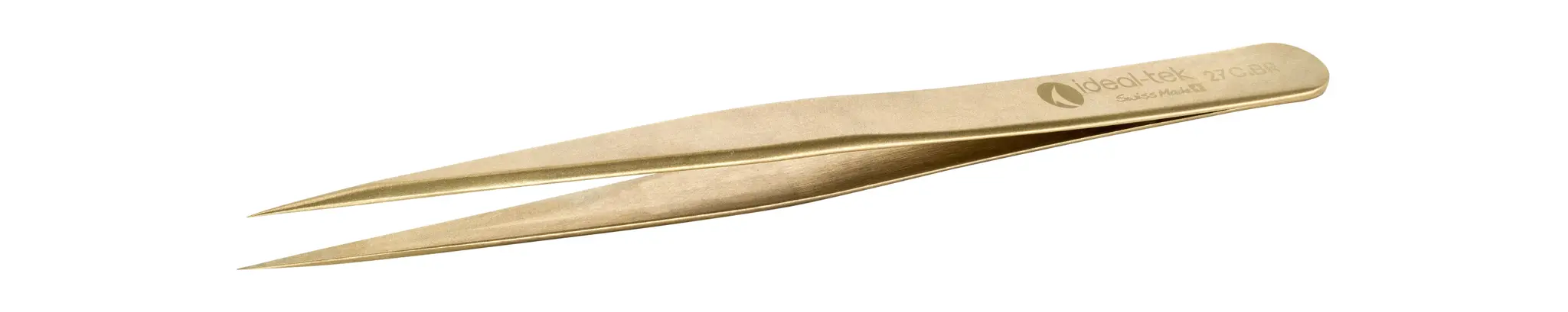 Produktfoto 1 von ideal-tek 27C.BR.0 Messing Pinzette, 130 mm Gerade, Spitze Gerade