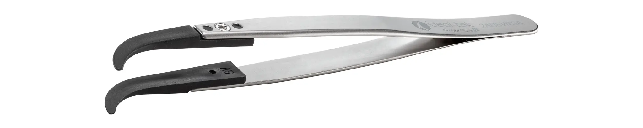 Produktfoto 1 von ideal-tek 2ABSVR.SA.1 Edelstahl Pinzette, 130 mm Gebogen, Spitze Gebogen Antimagnetisch ESD-sicher