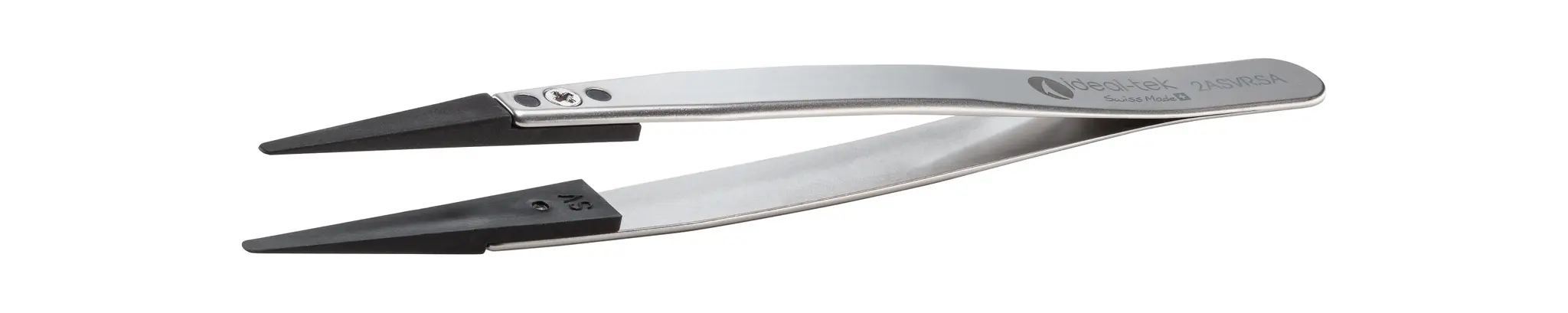Produktfoto 1 von ideal-tek 2ASVR.SA.1 Edelstahl Pinzette, 130 mm Gerade, Spitze Gerade Antimagnetisch ESD-sicher
