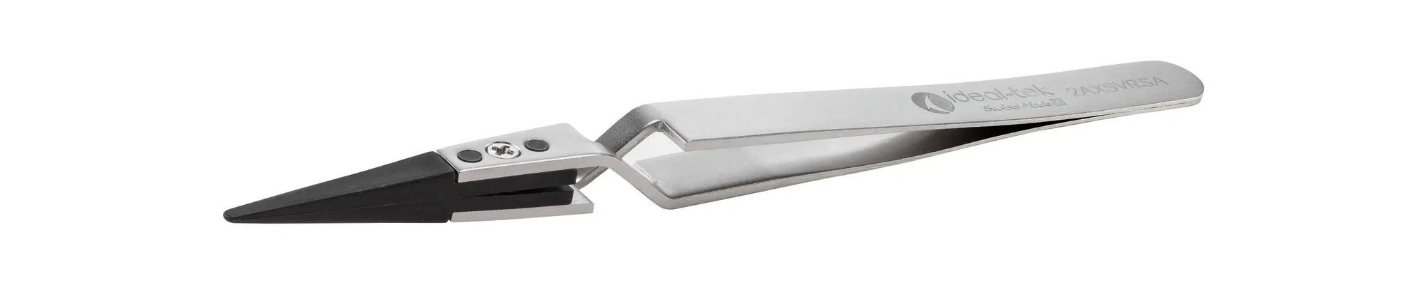Produktfoto 1 von ideal-tek 2AXSVR.SA.1 Edelstahl Pinzette, 130 mm Gerade, Spitze Gerade Antimagnetisch ESD-sicher