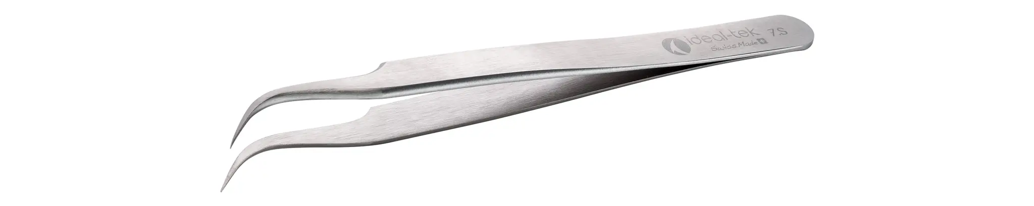 Produktfoto 1 von ideal-tek 7.S.0 Edelstahl Pinzette, 120 mm Gebogen, Spitze Gebogen