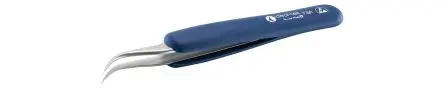 Produktfoto 1 von ideal-tek Edelstahl Pinzette, 120mm, Spitze Gebogen Antimagnetisch ESD-Sicherheit