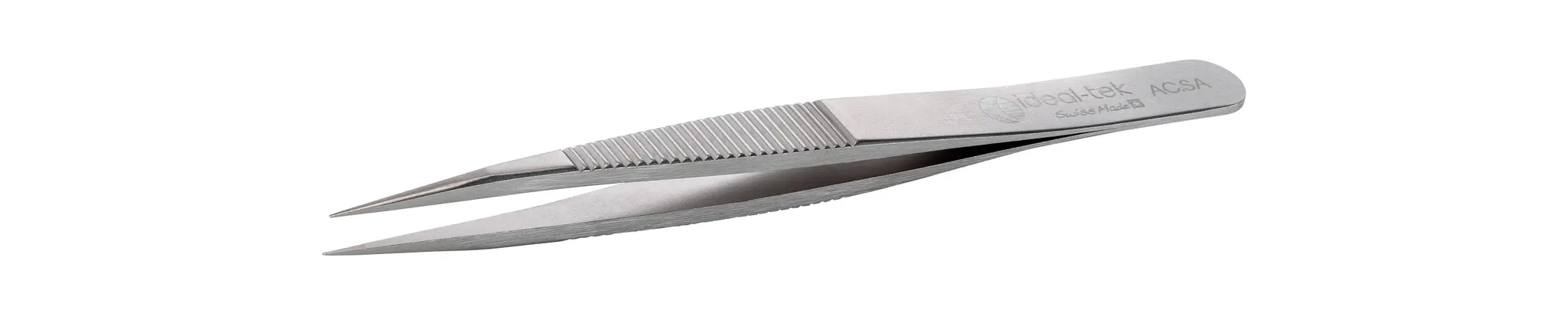 Produktfoto 1 von ideal-tek AC.SA.0 Edelstahl Pinzette, 110 mm Gerade, Spitze Gerade Antimagnetisch