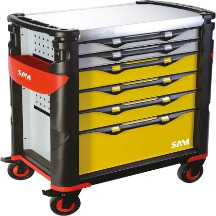 Produktfoto 1 von SAM Magnet Rollenschrank, Typ Werkzeugschrank 6 Schubladen mit Rädern, 1 m x 510mm x 834 mm