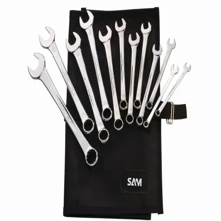 Produktfoto 1 von SAM Pfeifenkopfschlüssel-Satz Ring-Maulschlüssel CrV-Stahl, 16-teilig 3.2 to 17 mm