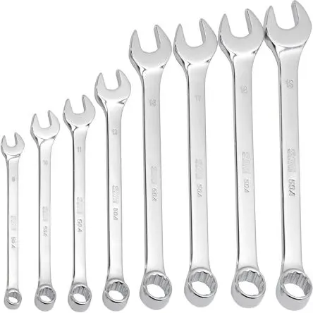 SAM Pfeifenkopfschlüssel-Satz Ring-Maulschlüssel CrV-Stahl, 9-teilig 8 To 19 mm