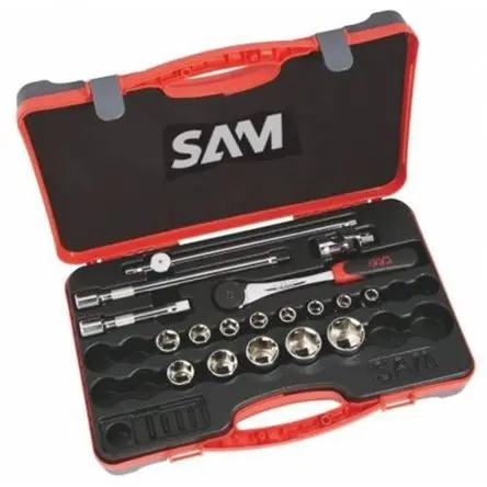 Produktfoto 1 von SAM Steckschlüsselsatz 1/2 in 6-Kant 18-teilig