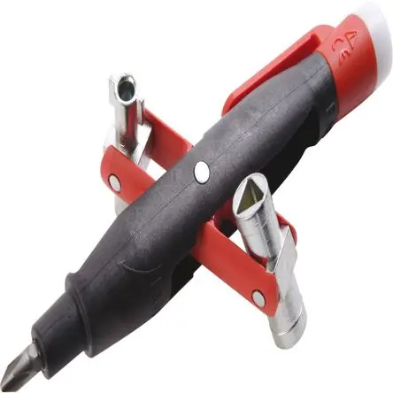 Produktfoto 1 von SAM Kreuzschlüssel 4-in-1, im Zink-Gehäuse Umkehrbarer Bit mit Philips-Schraubdruck / Schlitzdruck 7,0 x 1,2 mm,
