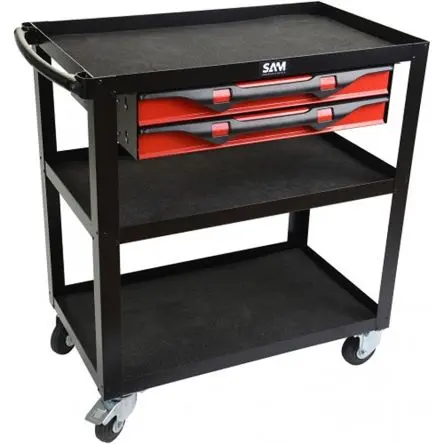 Produktfoto 1 von SAM Blech Rollenschrank, Typ Werkzeugschrank 2 Schubladen mit Rädern, 870 mm x 460mm x 848 mm