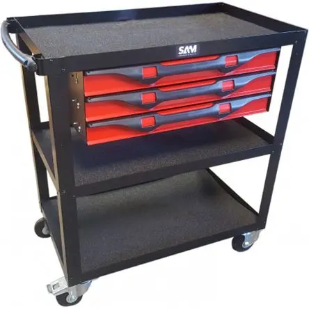 Produktfoto 1 von SAM Blech Rollenschrank, Typ Werkzeugschrank 3 Schubladen mit Rädern, 870 mm x 460mm x 848 mm