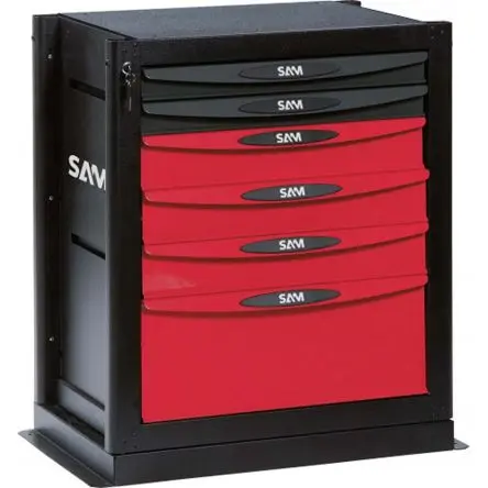 Produktfoto 1 von SAM Aufbewahrungsschrank Typ Rackschublade Freistehend 6 Tür/en 6 Regal/e 6 Schublade/n 830 mm 745mm Abschließbar 495 mm