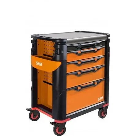 Produktfoto 1 von SAM Blech Rollenschrank, Typ Werkzeugschrank 5 Schubladen mit Rädern, 1.13 m x 88cm x 600 mm