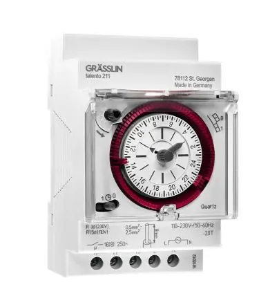 Produktfoto 1 von Grässlin Analog DIN-Schienen-Zeitschaltuhr 230V ac, Stunden, 1-Kanal