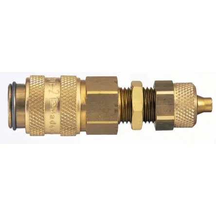 Produktfoto 1 von Legris Pneumatische Schnellsteckkupplung, Messing vernickelt 6 mm Stecker, Niederdruckanschluss, 16mm