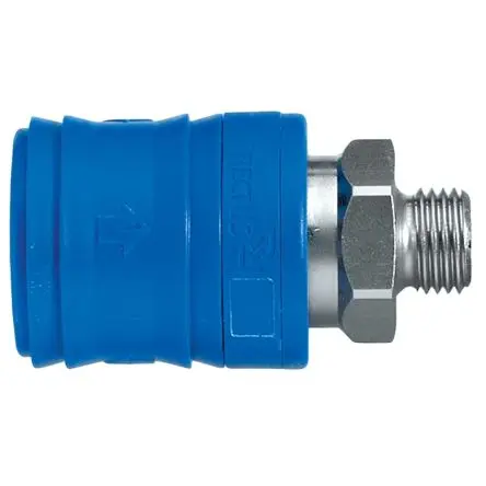 Produktfoto 1 von Legris Pneumatische Schnellsteckkupplung, Messing vernickelt 1/2 in Stecker/Buchse, 31mm