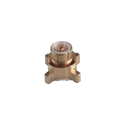 Produktfoto 1 von Huber+Suhner 81_MMB Buchse Koaxialsteckverbinder Koaxialer PCB-Stecker, SMD, 50 Ω Leiterplatte, 5.75 x 6.1 mm, Gerade