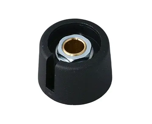 Produktfoto 1 von OKW Potentiometer Drehknopf Schwarz Ø 23mm x 16mm, Rund Schaft 6.35mm