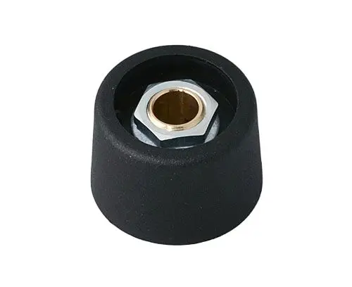 Produktfoto 1 von OKW Potentiometer Drehknopf Schwarz Ø 23mm x 16mm, Rund Schaft 6.35mm