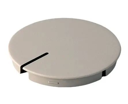Produktfoto 1 von OKW Grau Potentiometer-Knopf, Zeiger Schwarz Ø 50 mm x 15 mm, Runde Welle Schaft 6 mm