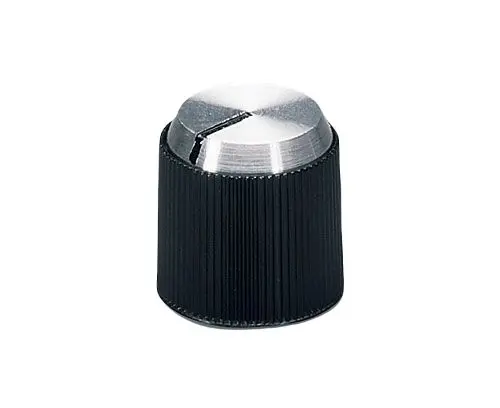 Produktfoto 1 von OKW Potentiometer Drehknopf Schwarz, Zeiger Schwarz Ø 14.1mm x 14mm, Rund Schaft 4mm