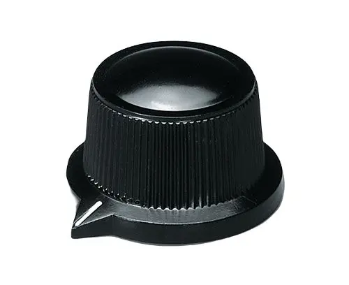 Produktfoto 1 von OKW Potentiometer Drehknopf Schwarz, Zeiger Weiß Ø 29mm x 20.1mm, Rund Schaft 6mm