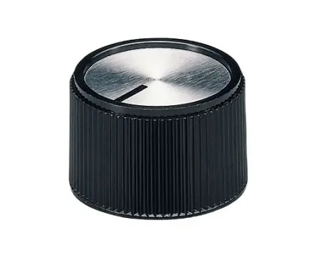 Produktfoto 1 von OKW Schwarz Potentiometer-Knopf, Zeiger Schwarz Ø 20 mm x 16 mm, Runde Welle Schaft 6 mm