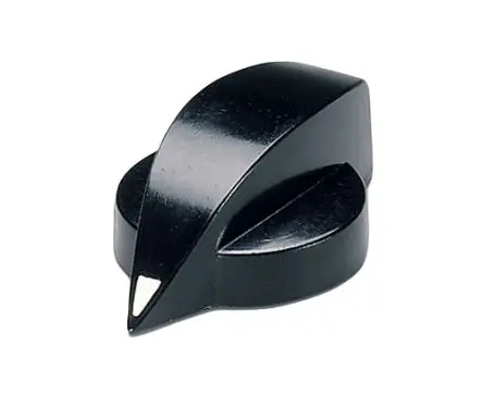 Produktfoto 1 von OKW Schwarz Potentiometer-Knopf, Zeiger Weiß Ø 23 mm x 16 mm, Runde Welle Schaft 6 mm