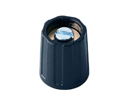 Produktfoto 1 von OKW Schwarz Potentiometer-Knopf Ø 13.5 mm x 15.5 mm, Runde Welle Schaft 6 mm