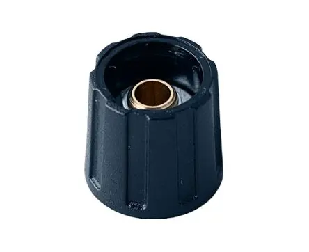Produktfoto 1 von OKW Schwarz Potentiometer-Knopf, Zeiger Schwarz Ø 16 mm x 15.5 mm, Runde Welle Schaft 6 mm