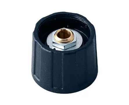 Produktfoto 1 von OKW Schwarz Potentiometer-Knopf Ø 20 mm x 15.5 mm, Runde Welle Schaft 4 mm
