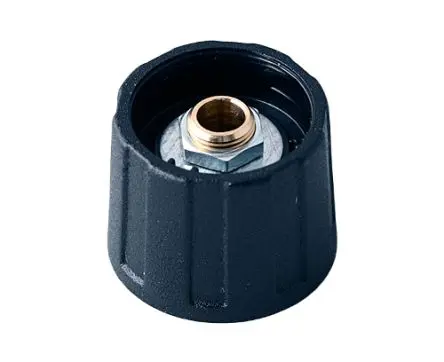 Produktfoto 1 von OKW Schwarz Potentiometer-Knopf Ø 20 mm x 15.5 mm, Runde Welle Schaft 6.35 mm