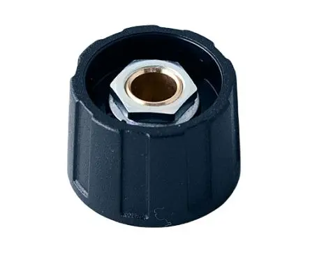 Produktfoto 1 von OKW Schwarz Potentiometer-Knopf Ø 23 mm x 15.5 mm, Runde Welle Schaft 6 mm