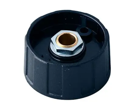 Produktfoto 1 von OKW Schwarz Potentiometer-Knopf Ø 31 mm x 15.5 mm, Runde Welle Schaft 6 mm