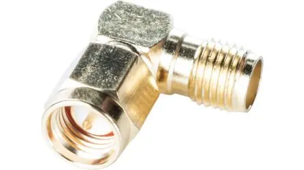 Produktfoto 1 von RND Adapter, 50 Ω, gewinkelt, 12.4GHz Stecker Buchse Nennspannung