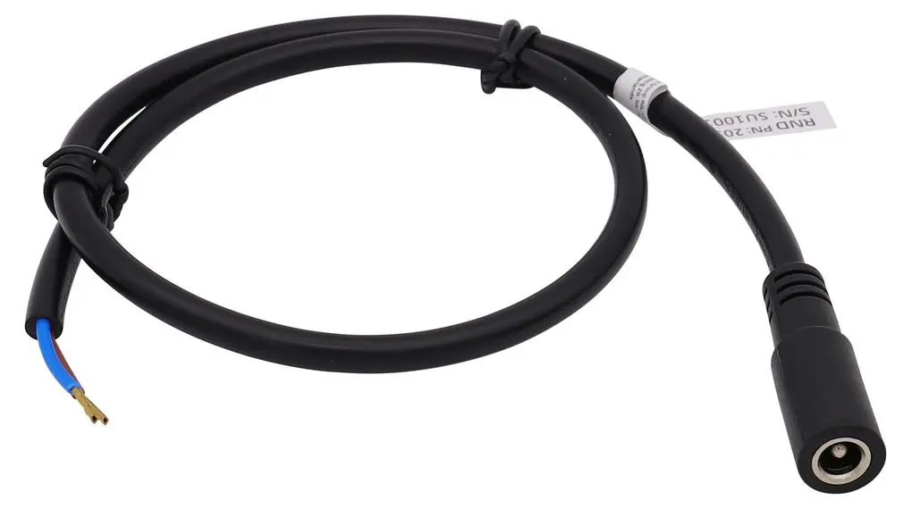Produktfoto 1 von RND Kabel, A DC-Buchse, B Offenes Ende, 5 m Schwarz Polyvinylchlorid, 12 V