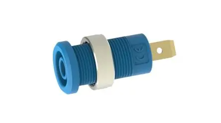 Produktfoto 1 von RND 4 mm Buchse Blau Bananenstecker, Kontakt Gold, 1kV 36A Steckbar