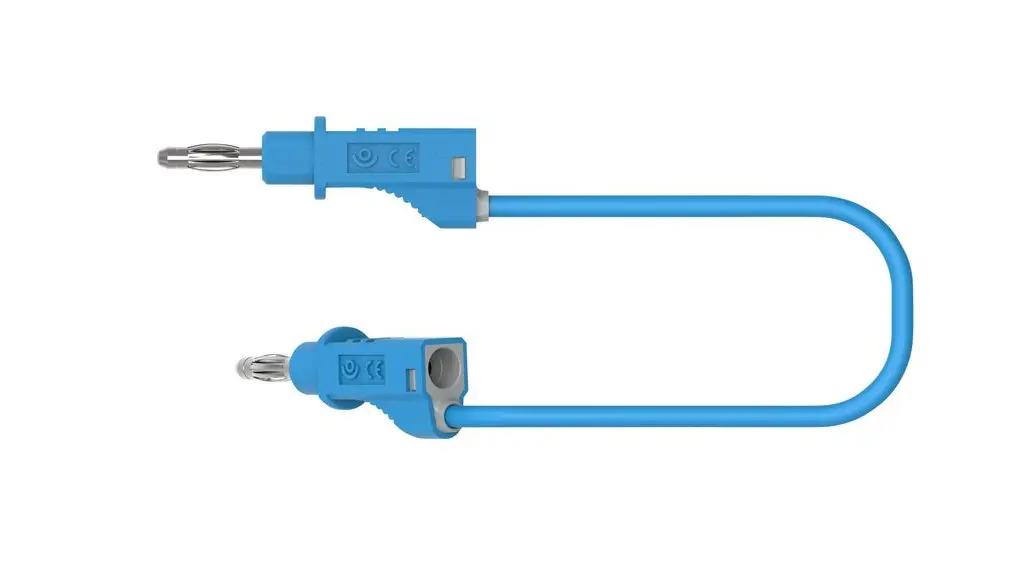 Produktfoto 1 von RND Steckverbinder-Messleitung 12A, Blau Polyvinylchlorid-isoliert 500 mm, 60 V dc, 30 V ac